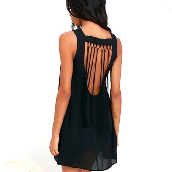 Lulus Dresses & Skirts - LULUS Feeling Fierce Black Fringe Dress Medium